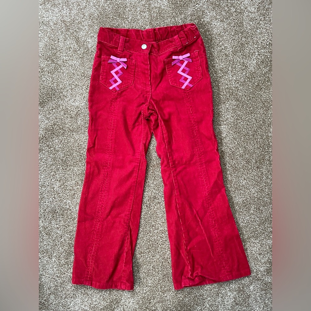 Gymboree size 6 red corduroy pants girls Peruvian doll line